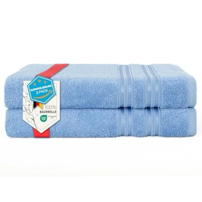 Afbeelding van Hammetex Set van 2 badhanddoeken, 500 g/m², 100% katoen, premium kwaliteit, groot, 70 x 140 cm, zacht, absorberend, sneldrogend, antraciet