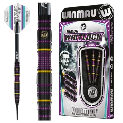 Afbeelding van WINMAU Simon Whitlock Pro Series: Softip Tungsten Steel Dartpijlen Professioneel 18 gram vat, 20 totaal gewicht