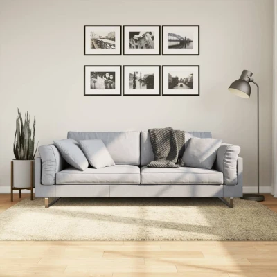 Afbeelding van Vloerkleed shaggy hoogpolig modern 140x200 cm goudkleurig