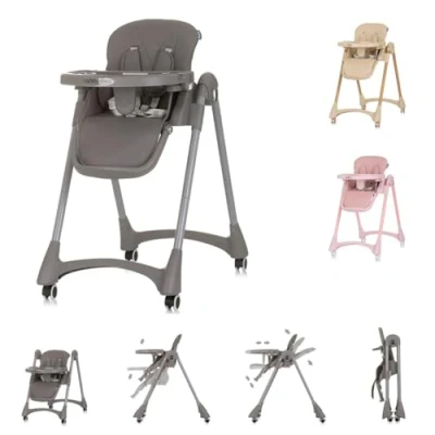 Afbeelding van Chipolino Candy Shop kinderstoel Met Eetlbad &amp; Zitkussen Granite