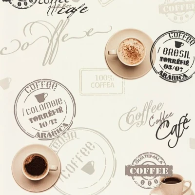Afbeelding van KOFFIE BEHANG Keuken bruin beige creme A.S. Création Simply Decor