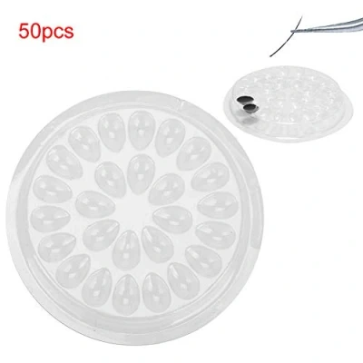 Afbeelding van 50st Wegwerp Wimperlijm Houder, Transparant Plastic Wimper Extension Lijm Stand Pad