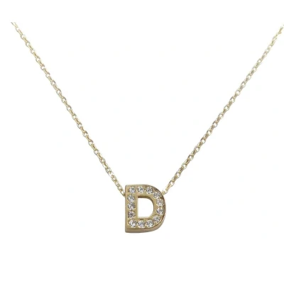 Afbeelding van Gouden ketting met D zirkonia hanger
