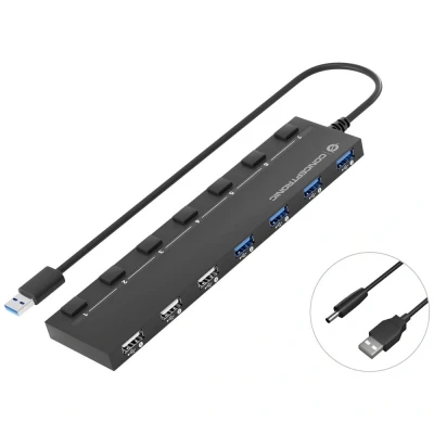 Afbeelding van Conceptronic HUBBIES09B interface hub USB Type A 5000 Mbit/s Zwart