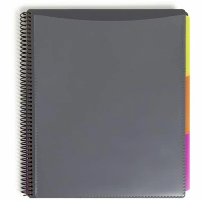 Afbeelding van Smead 24 Pocket Poly Project Organizer, Letter Size, 1/3 Cut tabblad, Grijs met heldere kleuren (89206)