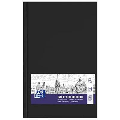 Afbeelding van Oxford Schetsboek A5 harde kaft 96 vel 192 pagina&#039;s Dummyboeken 100g papier zwart