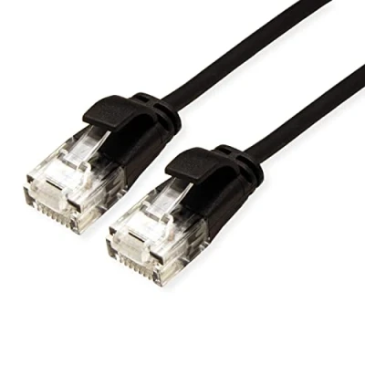 Afbeelding van ROLINE UTP Data Center Patchkabel Cat.6A (Class EA), LSOH, extra dun, zwart, 0,15 m