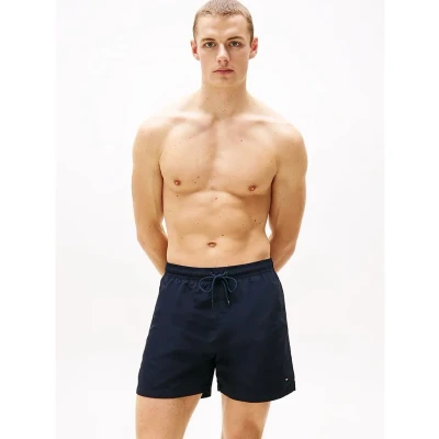 Afbeelding van Tommy Hilfiger Essential MID Length SWIM Zwemshorts, Heren, Maat: Medium, Desert sky