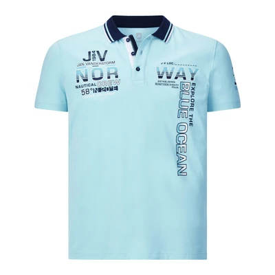 Afbeelding van Jan Vanderstorm +FIT Collectie polo JERKER Plus Size met printopdruk