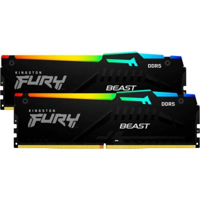 Afbeelding van Kingston Technology FURY Beast 32GB 6400MT/s DDR5 CL32 DIMM (Kit van 2) RGB XMP
