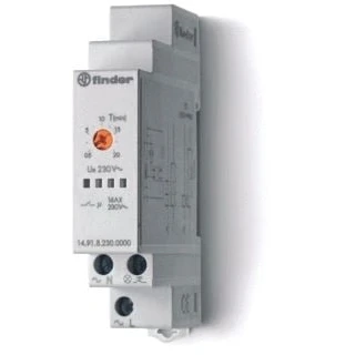 Afbeelding van Finder trappenhuis lichtautomaat 17 5 mm breed 1 maakcontact 16 a 250vac 2 functies n l geschakeld aansluitspanning 230vac 14 91 8 230 0000
