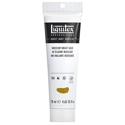 Afbeelding van Liquitex 4417234 Professional Heavy Body acrylverf in kunstenaarskwaliteit met uitstekende lichtechtheid en boterachtige consistentie, 138ml Tube, Iridescent Bright Gold