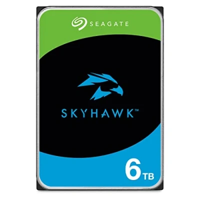 Afbeelding van Seagate Skyhawk 6TB interne harde schijf HDD, video opname tot 64 camera&#039;s, 3,5 inch, MB cache, SATA 6 Gb/s, zilver, FFP, incl. 3 jaar rescue service, modelnr.: ST6000VXZ09
