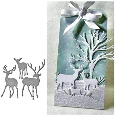 Afbeelding van U horizon Kerst Herten Snijden Matrijzen, DIY Scrapbooking Metalen Embossing Stencil Sjabloon Mold voor Album Papier Kaart Art Craft
