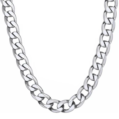 Afbeelding van Fako Bijoux® Schakelketting Staal RVS Gourmette Cuban Link 13.5mm 55cm Zilverkleurig