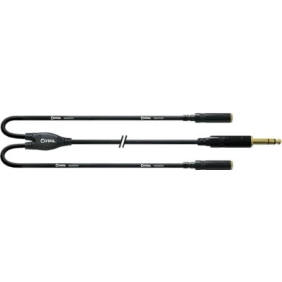 Afbeelding van Cordial CFY0.3VYY Intro verloopkabel jack 6.3 TRS male 2x 3.5 female 0.3m
