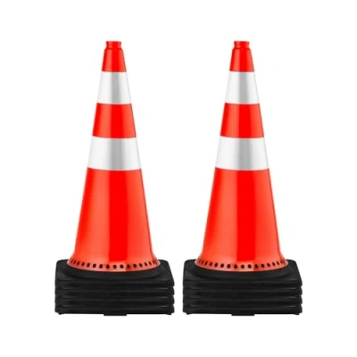 Afbeelding van VEVOR Signaalkegel, 8 stuks, 75 cm, oranje bouwplaats, pvc, veiligheidskegel met verzwaarde basis en 2 reflecterende klemmen, voor begrenzing, noodparkeren op de weg, parkeerplaats