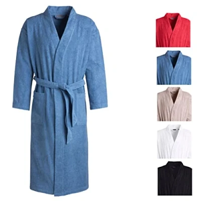 Afbeelding van Egeria Topas Uniseks badjas in kimonoform voor dames en heren, maat M, kleur China Red