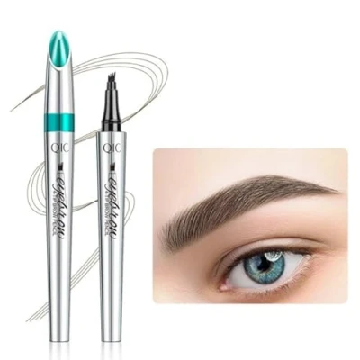 Afbeelding van Wenkbrauwpotlood tatoeage wenkbrauwpen waterdicht microblading oog wenkbrauw make up tool met vorkpunt langdurig (donkerbruin)
