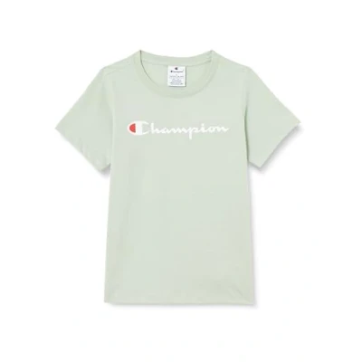 Afbeelding van Champion Icons Crewneck WITH Large LOGO Tshirt print voor kinderen, Maat: 126/131, Light green