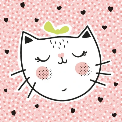 Afbeelding van Duni Servetten Playful Cat 33x33 cm 20 Stuks