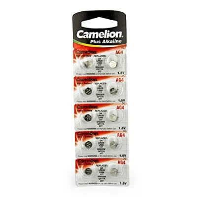 Afbeelding van Camelion AG4 / LR66 177 377 LR626 knoopcel alkaline batterij, verpakking van 10 stuks, lange houdbaarheid (houdbaarheidsdatum gemarkeerd)