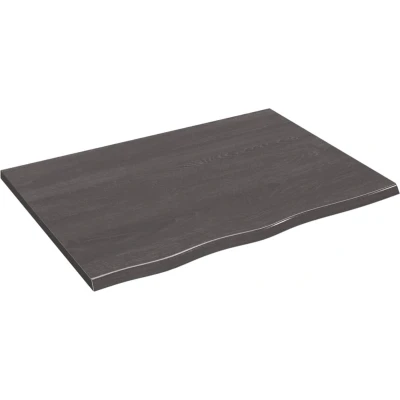 Afbeelding van Wastafelblad 80x60x2 cm behandeld massief hout donkergrijs