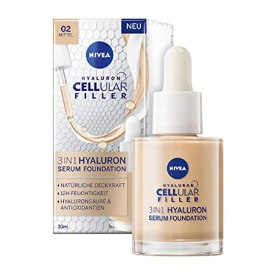 Afbeelding van NIVEA Cellular Filler 3 in 1 hyaluronserum foundation middel 30 ml