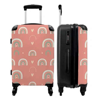 Afbeelding van NoBoringSuitcases.com Grote koffer Roze kinderkoffer meisjes Reiskoffer met 4 wielen XL Trolley op wieltjes 60 liter Bagage rolkoffer groot kinderen Ruimbagage valies 20kg Reisbagage middelmaat Suitcase large Bagagekoffer slot