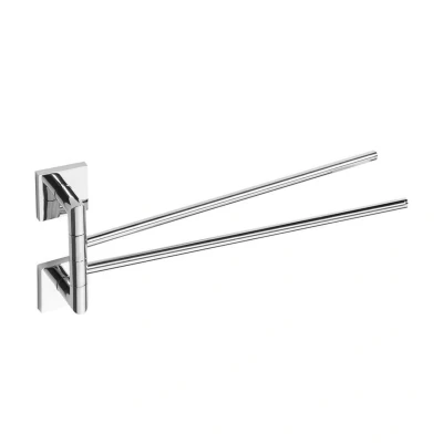 Afbeelding van Dubbele Handdoekhouder Sapho X Square Draaibaar 42 cm Chroom