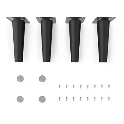 Afbeelding van sossai® houten meubelpoten Clif Round zwart mat Hoogte: 15 cm HMF1 rond, conisch (rechte versie) materiaal: massief hout (beuken) voor stoelen, tafels, kasten etc.
