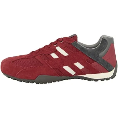 Afbeelding van Geox UOMO Snake Sneakers laag, Heren, Maat: 41, Red/grey Leer en textiel