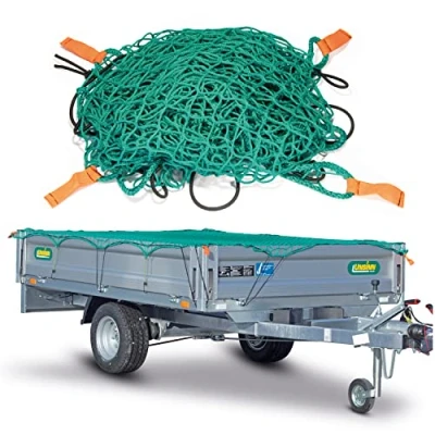 Afbeelding van CargoVA® Intelligent aanhangwagennet 1,5x2,7M met rubber koord en hoekmarkering voor perfecte ladingzekering