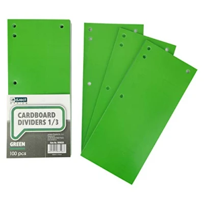 Afbeelding van D.Rect Scheidingsbladen van karton 1/3 A4 groen VE=100 stk.