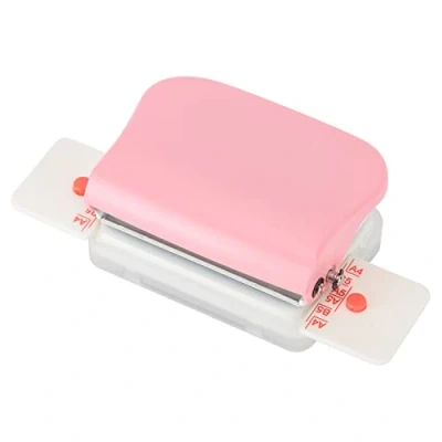 Afbeelding van Roze Handmatige Perforator, Ponsmachine Papierperforator voor A4 B5 A5 Losbladige Papieren 26/30/20 gaats