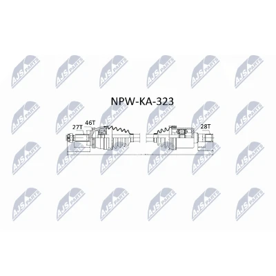 Afbeelding van Aandrijfas NTY NPW KA 323
