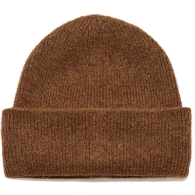 Afbeelding van bruin melange herenmuts beanie heren muts met omgeslagen rand acryl one size STUDIO Ivana