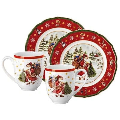 Afbeelding van Hutschenreuther Happy Wintertime Set 4 stuks rood