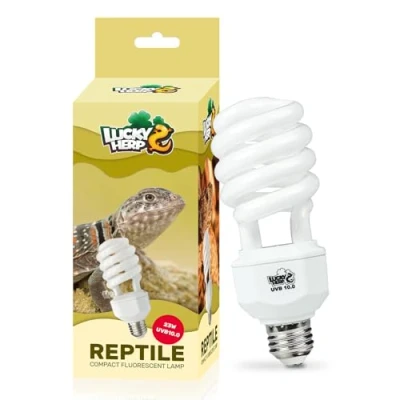 Afbeelding van LUCKY HERP UVB lamp terrarium 23 W, reptielamp UVA 150, compacte E27 10.0, geschikt voor schildpadden, kippen, honden, bartagamen en andere amfibieën reptielen