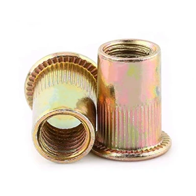 Afbeelding van Klinkmoeren, assortiment, koolstofstaal, plat, metrische schroefdraad, klinkmoer, moer, bevestiging (M4, 100 stuks)