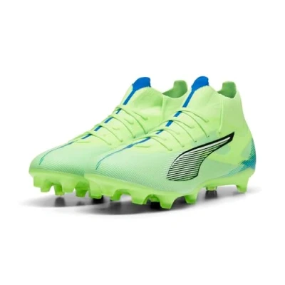 Afbeelding van Puma Ultra 5 Match Laceless FG/AG Voetbalschoenen met kunststof noppen, Heren, Maat: 47, Fizzy apple/white/bluemazing Textiel/ synthetisch