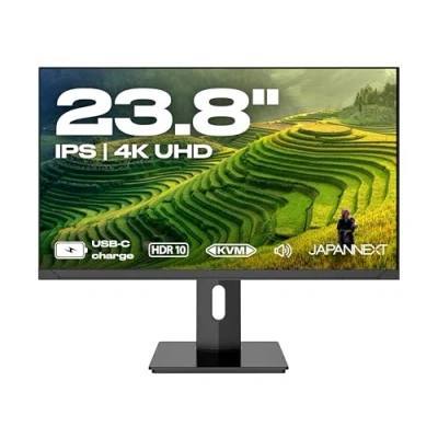 Afbeelding van JAPANNEXT PC monitor 23,8 inch IPS 4K UHD (3840 x 2160) 100% SrGB Opladen via USB C (65 W) in hoogte verstelbare helling (HSP) G Sync/FreeSync luidspreker 2 W JN IPS2380UHDR C65W HSP