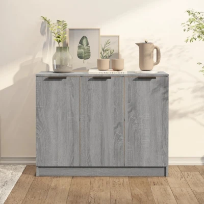 Afbeelding van Dressoir 90,5x30x70 cm bewerkt hout grijs sonoma eikenkleurig