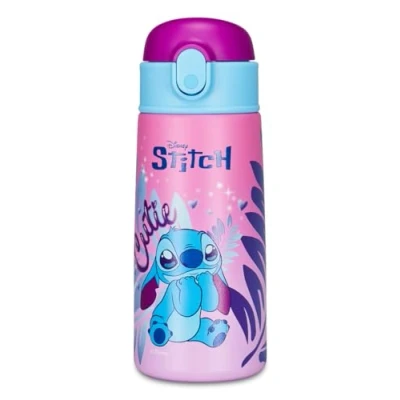 Afbeelding van Lilo &amp; Stitch Thermosfles voor kinderen met rietje, 460 ml, geen PBA, kleuterschool, basisschool, roestvrij staal, temperatuurbestendigheid tot 24 uur