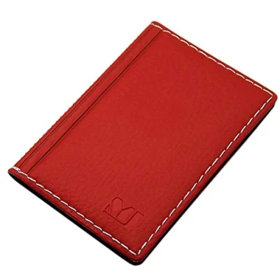Afbeelding van myledershop Creditcard en visitekaarthouder met contrastnaad 12 vakken MJ Design Germany, 2 / rood, Eén maat, Elegant