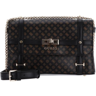 Afbeelding van GUESS Schoudertas Emilee Convertible Crossbody Flap Mocha Logo Donkerbruin