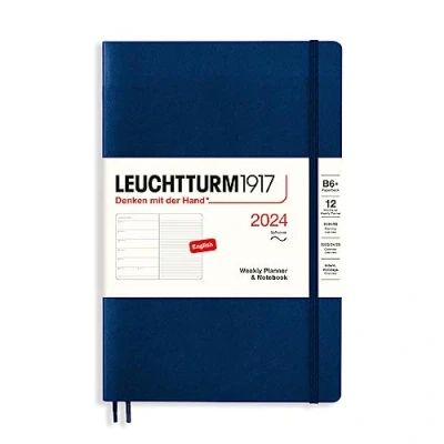 Afbeelding van LEUCHTTURM1917 367810 weekkalender &amp; notitieboek zachte kaft paperback (B6+) 2024, 12 maanden, marineblauw, Engels