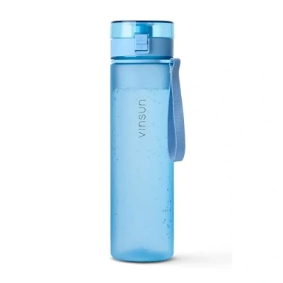 Afbeelding van VINSUN Drinkfles 1L Lichtblauw Lekvrij, Koolzuurhoudend, BPA Vrij, Tritan, Bediening met één Hand Lichtgewicht Waterfles voor Sport, School, Universiteit, Fiets