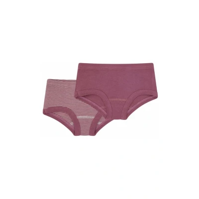 Afbeelding van loud + proud Dubbelpak voor meisjes, fijne rib van biologisch katoen en GOTS gecertificeerde panty, grape, 86 92