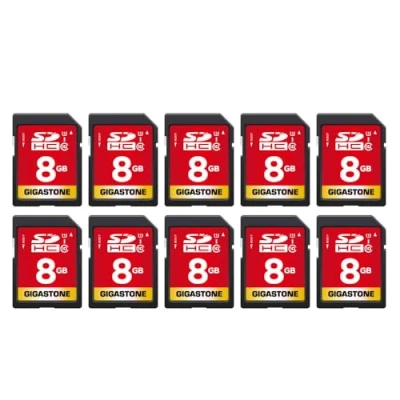 Afbeelding van Gigastone SD kaart, 8 GB, 5 stuks, SDHC geheugenkaart, 10 leessnelheid tot 80 MB/sec, klasse U1 UHS I, speciaal voor camera&#039;s, camcorders, PC DSLR camera